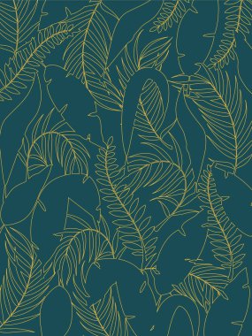 Yeşil arka planda sarı yaprak deseni. Sarı yaprak dokusu