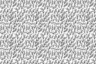 Siyah beyaz arka plan. El çizimi gri yaprak deseni. 