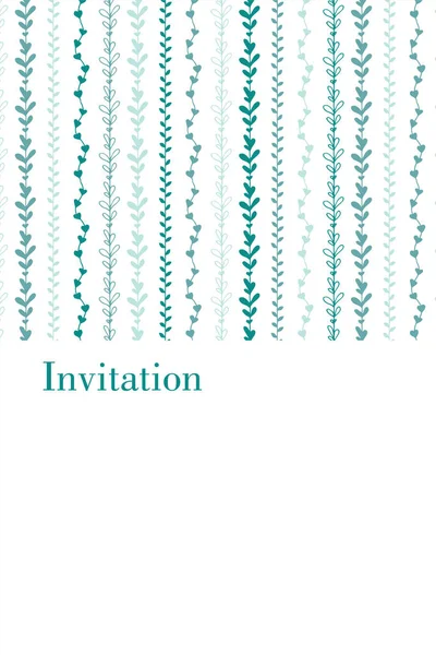 Business Invitation Hand Drawn Leaf Pattern — Stock Photo, Image
