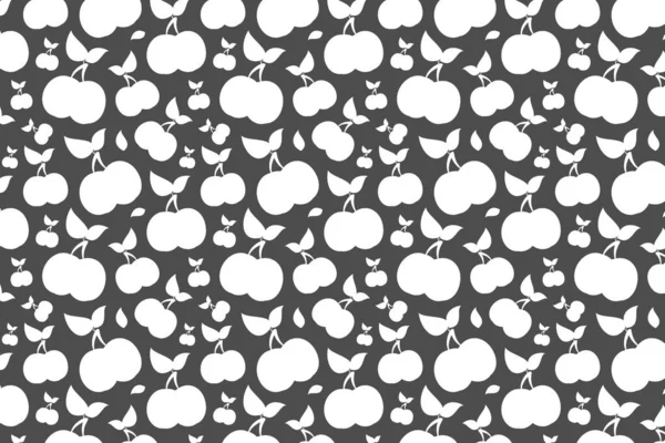 White Plum Shape Fruit Pattern Brown Background — Stock Photo, Image