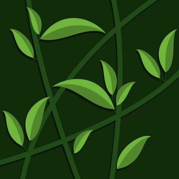 Fondo Hoja Verde Fresca Naturaleza Patrón Verde — Vector de stock