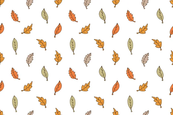 Autumn leaf pattern on white. Leaf cute background