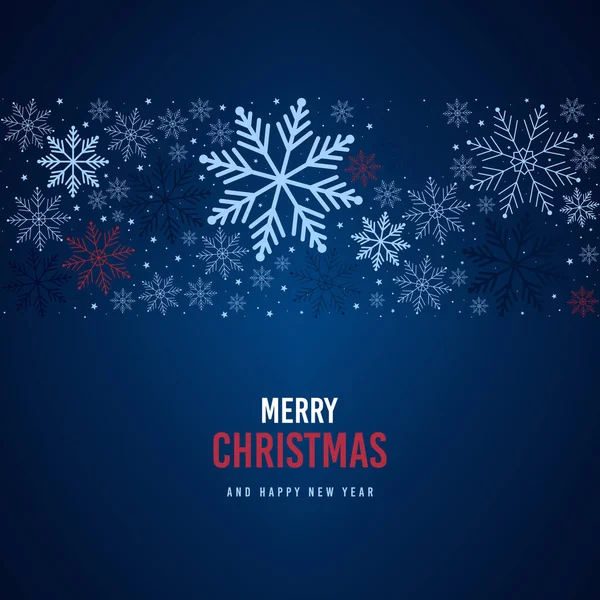 İçinde kar taneleri olan bir Noel kartı. Mavi arkaplanda mavi kar taneleri