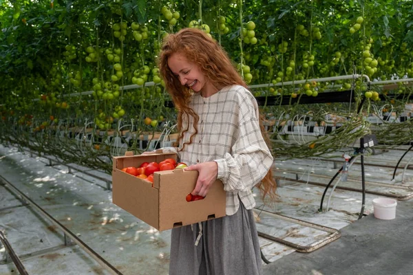 Növényfelügyeleti tudós. Nő agronómus az üvegházhatást. Portré egy fiatal női dolgozó a Garden Center. Női tudós — Stock Fotó