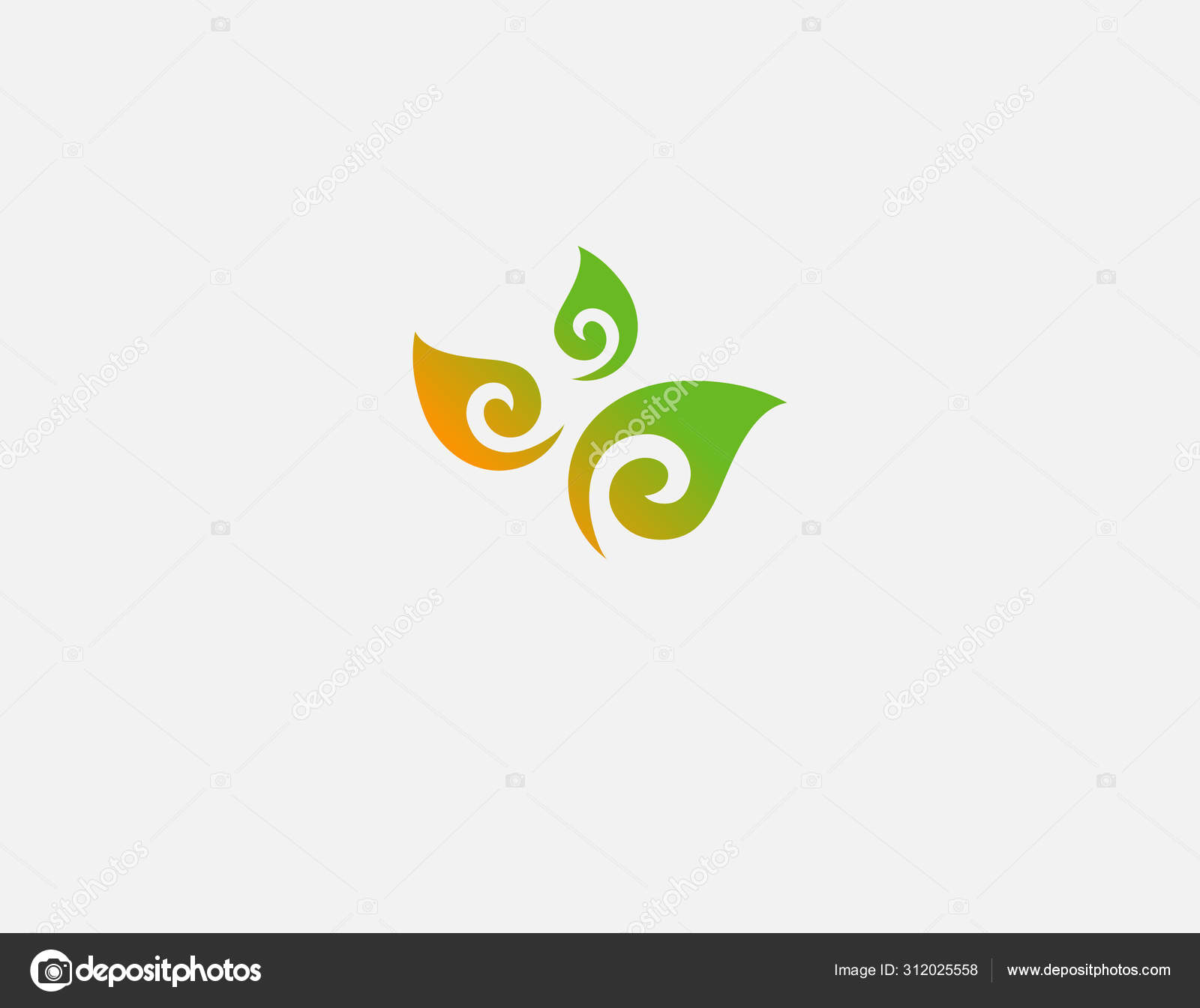 Creative Bright Logo Pattern Three Abstract Plant Leaves Company