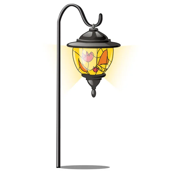 Lanterne de rue vintage avec vitrail. Illustration vectorielle . — Image vectorielle