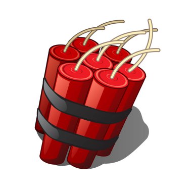 Beyaz bir arka plan üzerinde izole dinamit çubuğu bir paket. Vektör çizim.