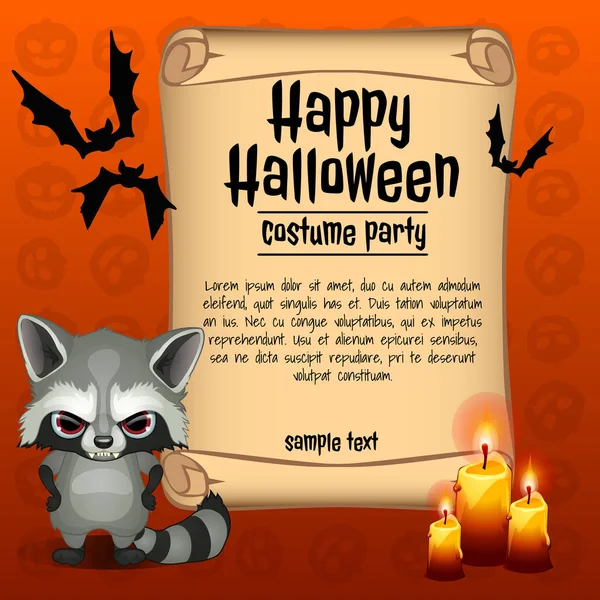 Cartel Sobre Tema Fiesta Halloween Bosquejo Con Espacio Para Texto — Archivo Imágenes Vectoriales