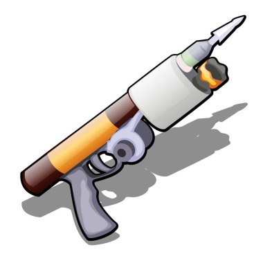 Beyaz bir arka plan üzerinde izole hidropnömatik silah. Vektör çizim.