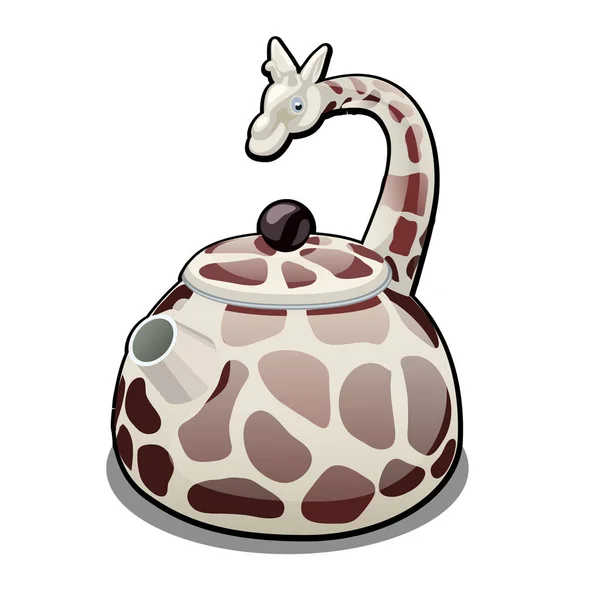 Чайник в виде жирафа изолирован на белом фоне. Векторная иллюстрация . — стоковый вектор