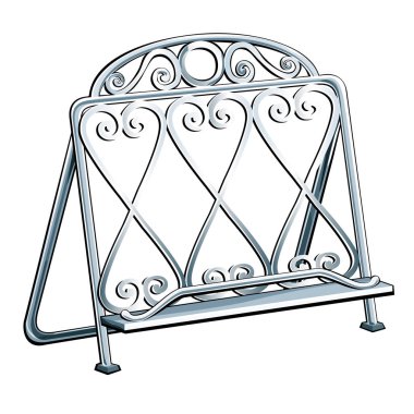 Vintage wrought iron bookends isolated on a white background. Vector illustration. clipart