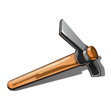 Beyaz arka plan üzerinde yalıtılmış bağbozumu kazma. Vektör çizim.