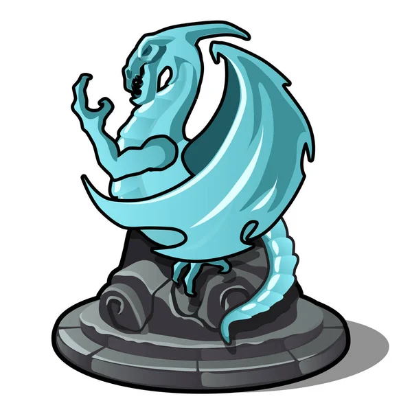 Figurine de couleur dragon turquoise isolée sur fond blanc. Illustration vectorielle . — Image vectorielle