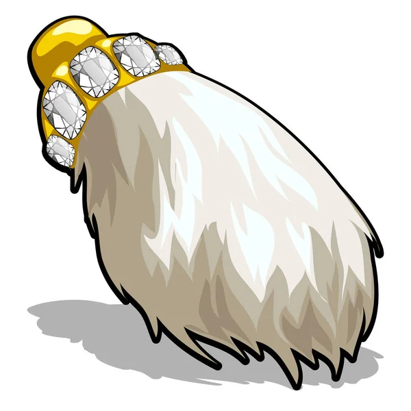 Talismã charme pé de coelho com ouro incrustado com diamantes. Mascote isolado sobre fundo branco. Desenhos animados vetoriais ilustração close-up . —  Vetores de Stock