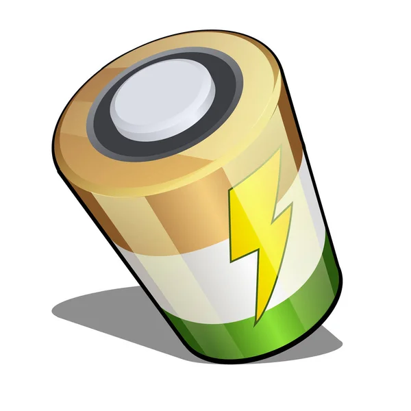 Batterij in isometrische projectie geïsoleerd op een witte achtergrond. Vectorillustratie cartoon close-up. — Stockvector