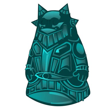 Beyaz bir arka plan üzerinde izole kurgusal bir yaratık şeklinde eserdir. Vektör karikatür yakın çekim Şekil.