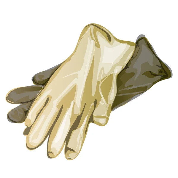 Gants en latex isolés sur fond blanc. Illustration en gros plan du vecteur de bande dessinée . — Image vectorielle