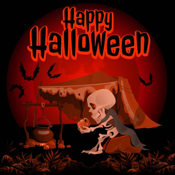 A poszter a témája a Halloween ünnep. Vektor rajzfilm közeli illusztrációs. — Stock Vector
