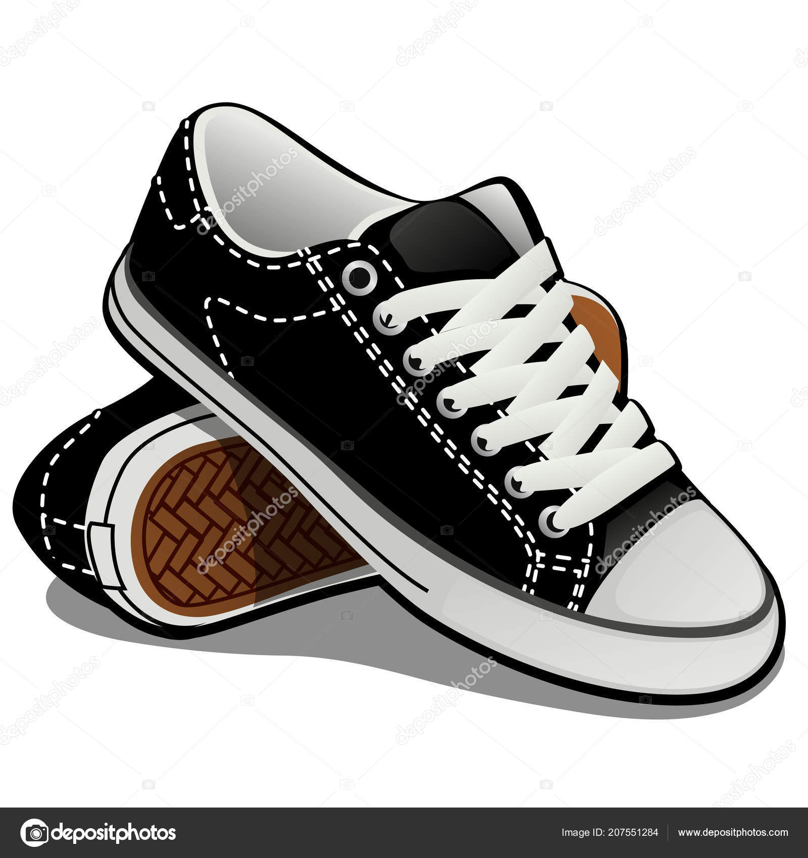 A pair of sneakers with white isolated on white Classic sports Vector illustration. Stock Vector by ©Anton_Lunkov 207551284