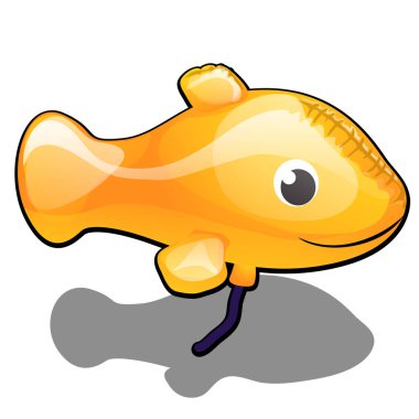 Inflatable balloon in the form of a yellow fish isolated on a white background. Vector illustration. clipart