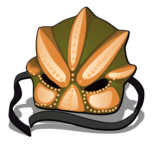 Ceremoniální maska izolovaných na bílém pozadí. Vektor kreslené detail obrázku. — Stockový vektor