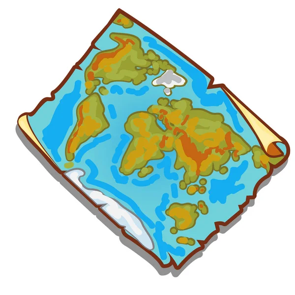 Mapa del mundo vintage en el pedazo de papel viejo descolorido con bordes rotos. Ilustración vectorial . — Archivo Imágenes Vectoriales