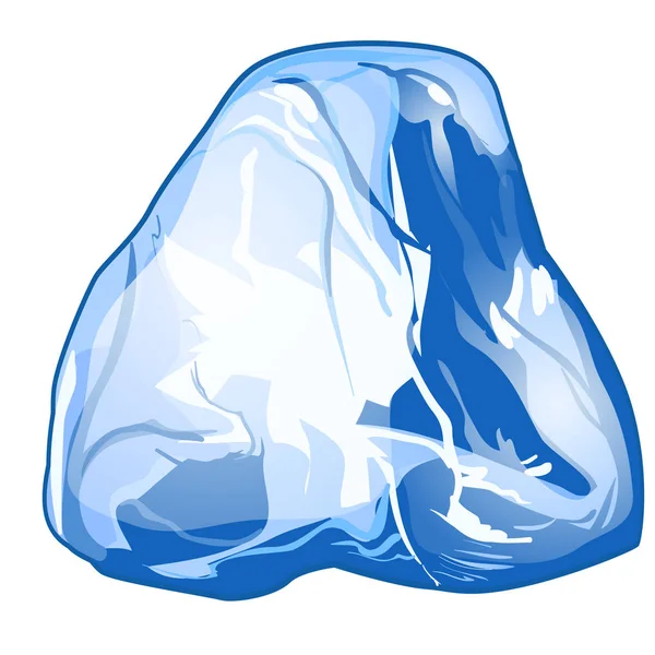 Um pedaço de gelo isolado num fundo branco. Ilustração vetorial . —  Vetores de Stock