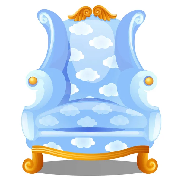Armchair with texture of clouds isolated on white background. The highest degree of comfort. Vector cartoon close-up illustration. — Stock Vector