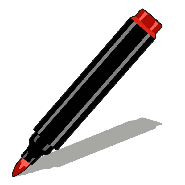 Marcador vermelho isolado sobre fundo branco. Desenhos animados vetoriais ilustração close-up . — Vetor de Stock