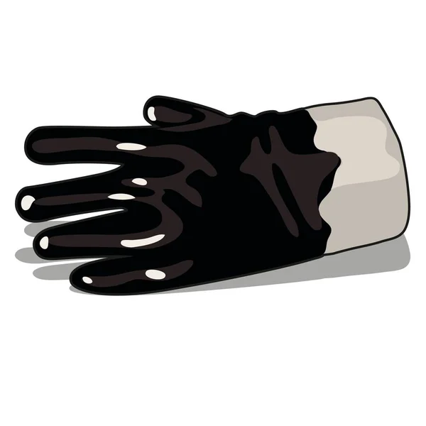 Handschuh mit Ölflecken isoliert auf weißem Hintergrund. Vektor-Karikatur in Nahaufnahme. — Stockvektor