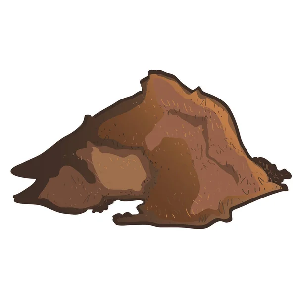 A pile of brown substrate isolated on white background. Vector cartoon close-up illustration. — Stock Illustration A pile of brown substrate isolated on white background. Vector cartoon close-up illustration. Royalty Free Stock Vectors