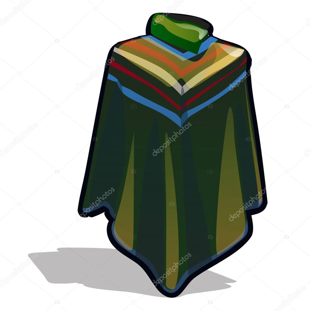 Mexican poncho isolated on white background. Vector cartoon close-up illustration.