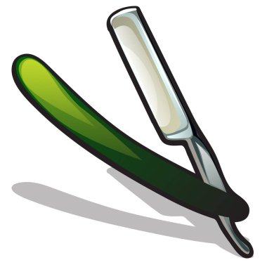 Usturanın yeşil renk beyaz arka plan üzerinde izole. Vektör karikatür yakın çekim şekil.