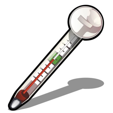 Beyaz arka plan üzerinde izole ev termometre. Vektör karikatür yakın çekim şekil.