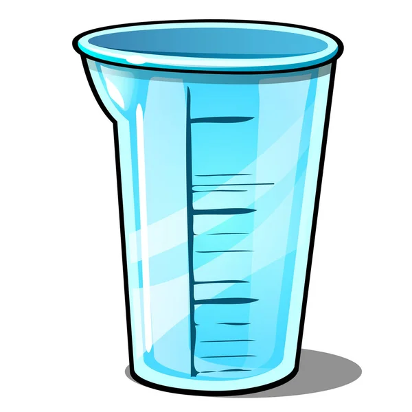 Mesure tasse en plastique isolé sur fond blanc. Illustration en gros plan de dessin animé vectoriel . — Image vectorielle