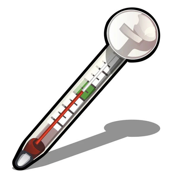 Termómetro doméstico aislado sobre fondo blanco. ilustración de primer plano de dibujos animados vectoriales . — Vector de stock