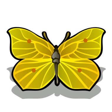 Kelebek olgun limon beyaz arka plan üzerinde izole hamuru yapılır. Vektör karikatür yakın çekim şekil.