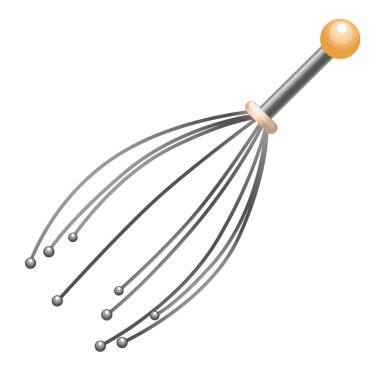 Metal baş masaj aracı anti-stres çelik çubuklar beyaz arka plan üzerinde izole yapılmış. Vektör karikatür yakın çekim illüstrasyon.