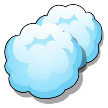 Beyaz arka planda izole edilmiş iki kar topu. Vektör karikatür yakın çekim illüstrasyon.