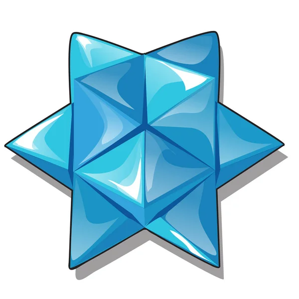 Arreglo de piezas triangulares de hielo en forma de estrellas hexagonales aisladas sobre fondo blanco. ilustración de primer plano de dibujos animados vectoriales . — Vector de stock