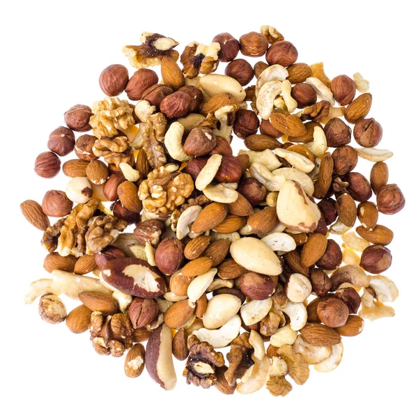 Mix of nuts on white background — Stock Photo, Image