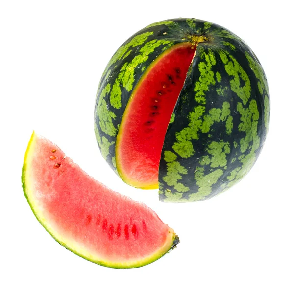 Reife Wassermelone mini isoliert auf weißem Hintergrund — Stockfoto