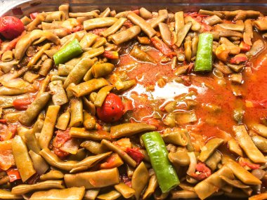 Haşlanmış yeşil çalı fasulyesi