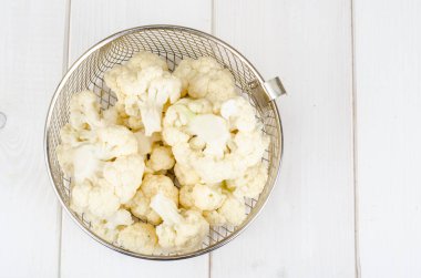 Vejetaryen yemekleri yemek için taze karnabahar