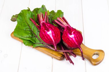 Pancar olgun mor yeşil yaprakları ile