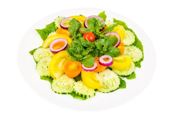 Salada de legumes frescos com Portulaca oleracea — Fotografia de Stock
