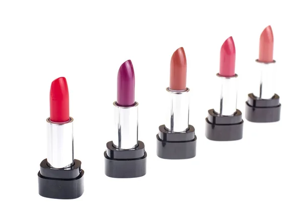 Set of lipsticks of different colors and shades for make-up — Stock Photo, Image