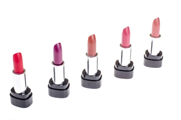 Set of lipsticks of different colors and shades for make-up — Stock Photo, Image