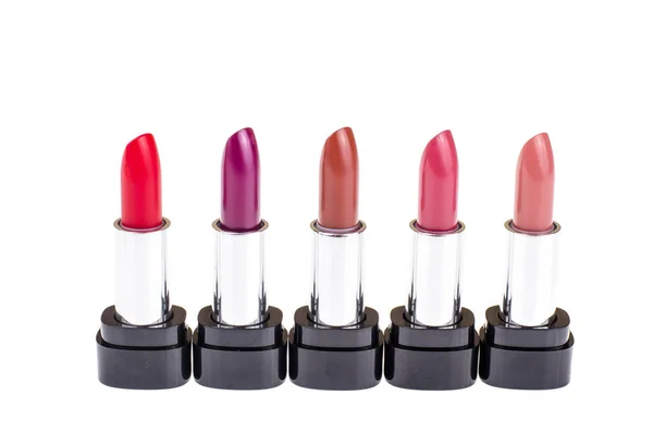 Set lipstik dengan warna yang berbeda dan nuansa untuk make-up — Stok Foto