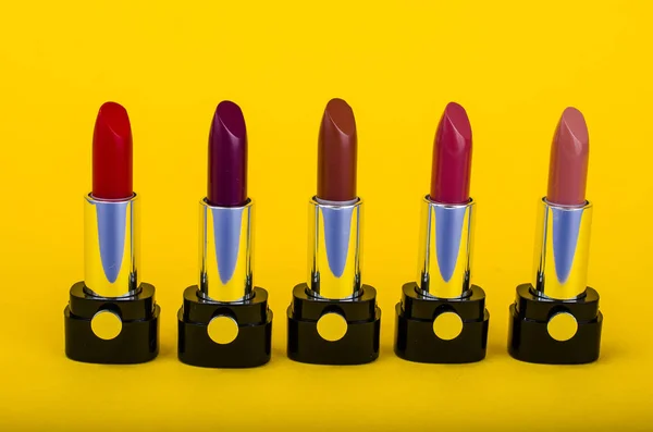 Set of lipsticks of different colors and shades for make-up — Stock Photo, Image